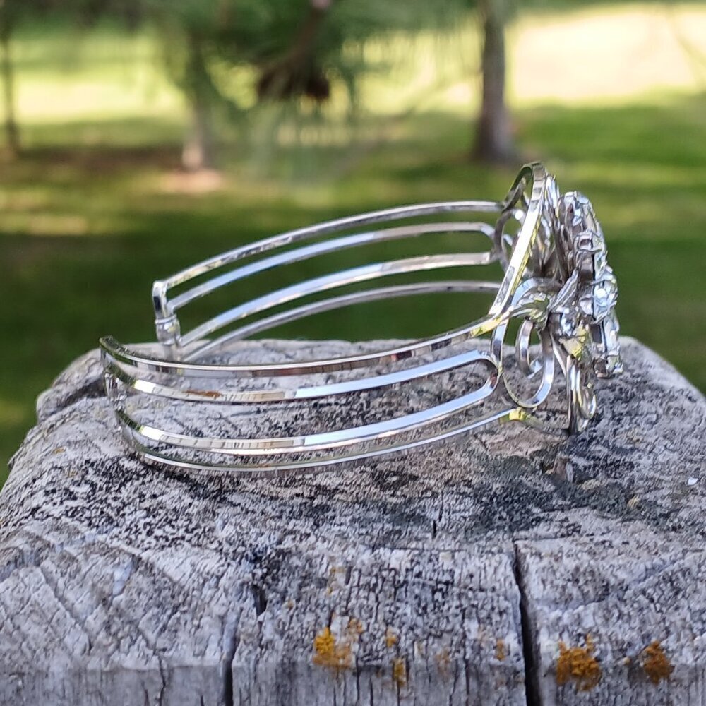 Vintage Krementz Rhinestone Cuff Bracelet - Picture 10 of 13